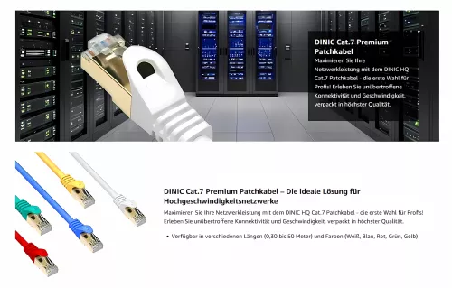 Premium Cat.7 Patchkabel, LSZH, 2x RJ45 Stecker, Kupfer, weiß, 0,30m